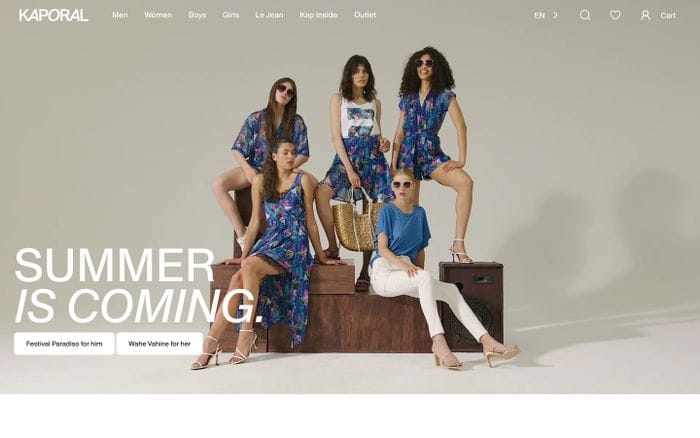 Kaporal jeans website preview