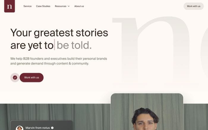 Notus website preview