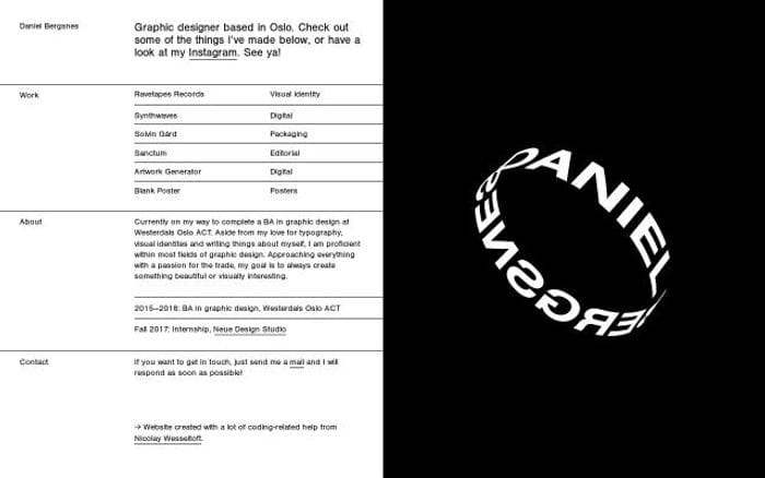 Danielbergsnes website preview