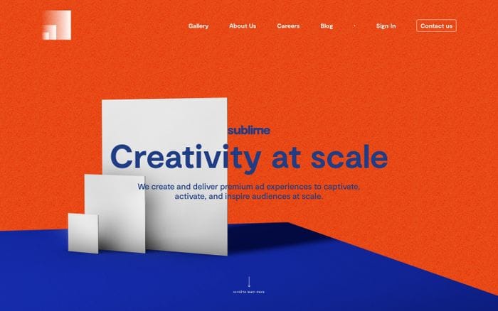 Creativity at scale | Sublime website preview