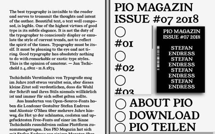 Pio-magazin website preview