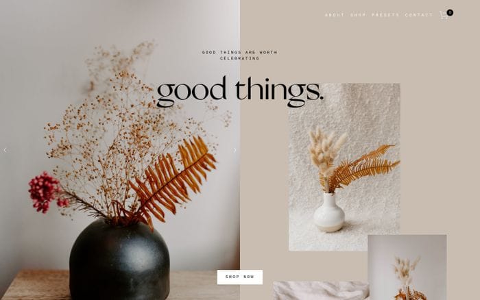 Good Things Pottery website preview