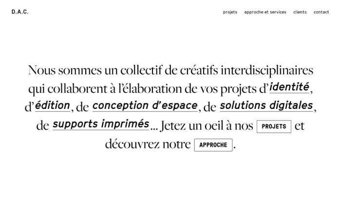 Doris à Collerette (D.A.C.) website preview