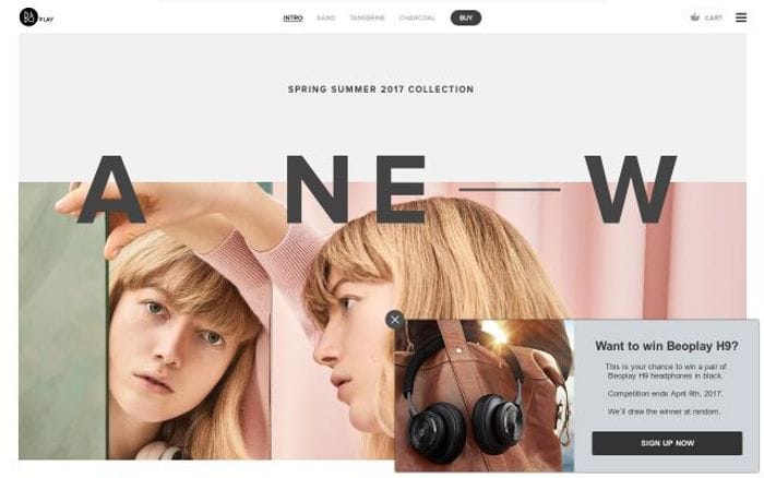 Beoplay website preview