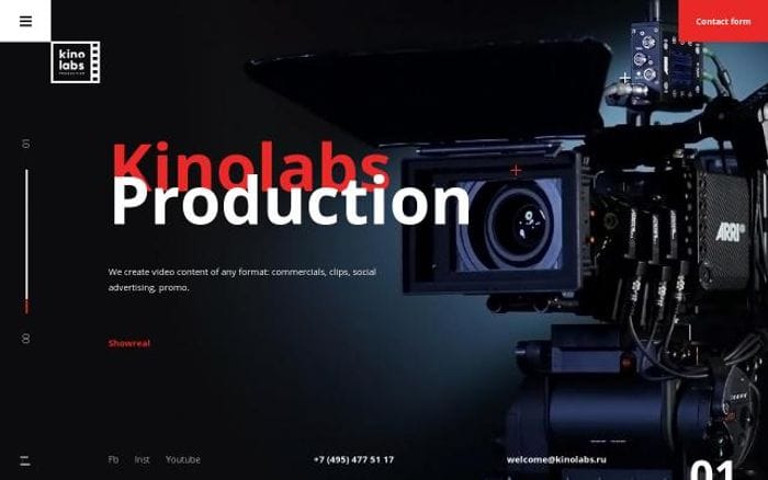 Kinolabs website preview