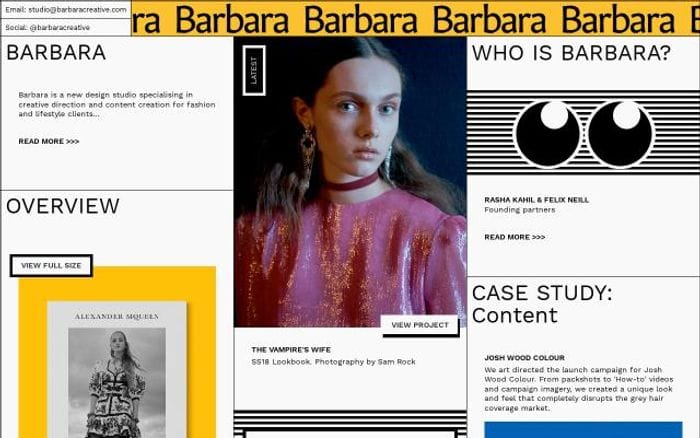 Barbara creative website preview