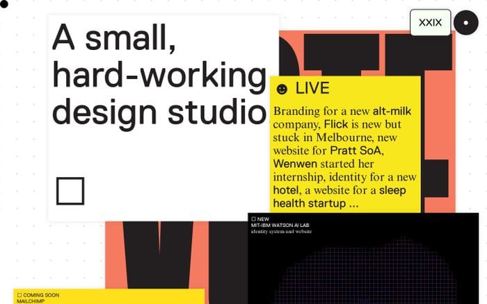 XXIX website preview