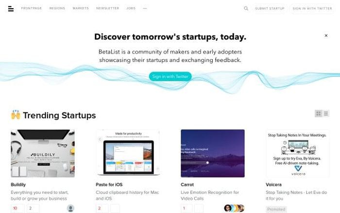 Betalist website preview
