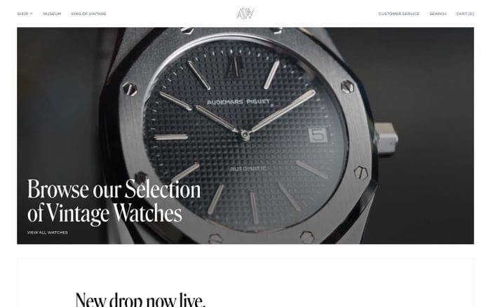 Amsterdam Vintage Watches website preview