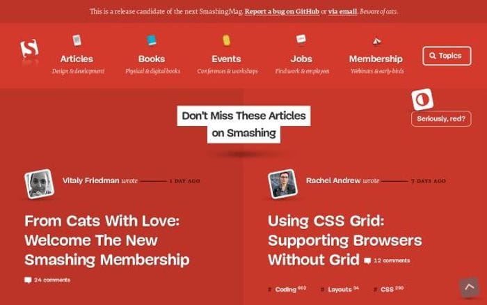 Smashingmagazine website preview