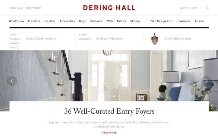 Deringhall website preview