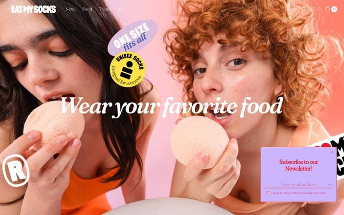 Eat My Socks website preview