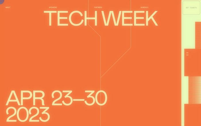 The Tech Week website preview