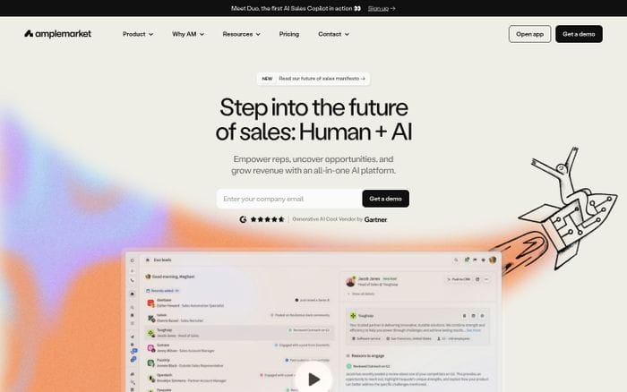 Amplemarket website preview