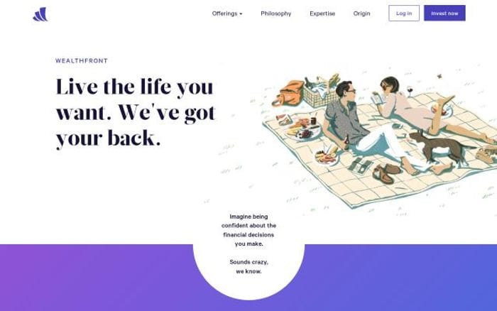 Wealthfront website preview