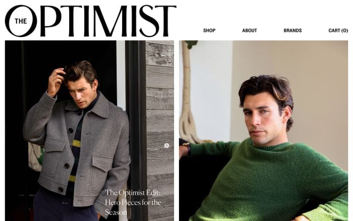 The Optimist website preview