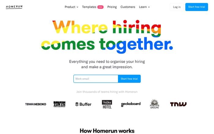 Homerun website preview