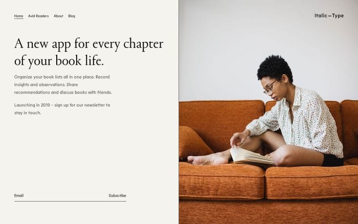 Italic Type website preview