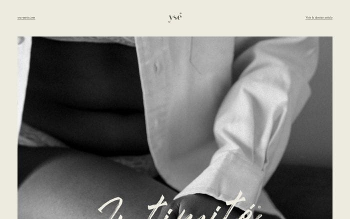 Ysé intimité website preview