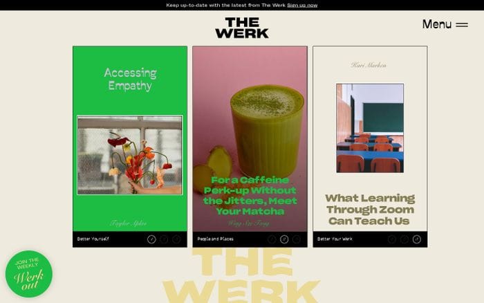 The Werk website preview