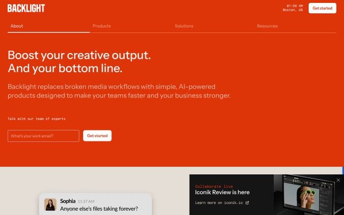 Backlight website preview