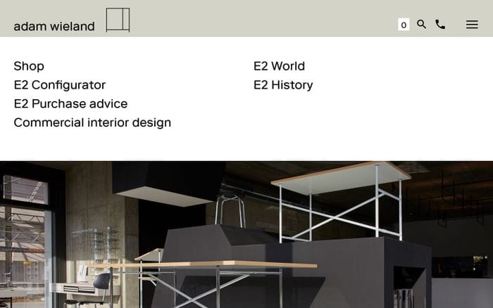 Adam Wieland Metallwerkstatt – E2 Office, E2 Wohnen, E2 Programm - Adam Wieland website preview