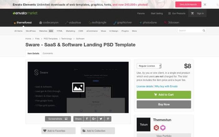 Themeforest website preview