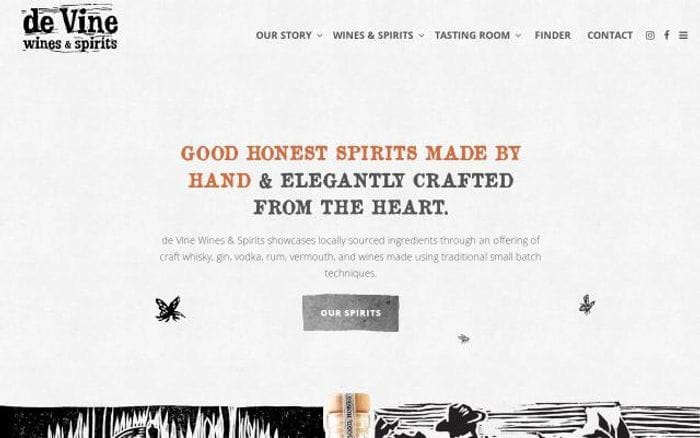 Devinevineyards website preview