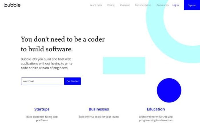 Bubble website preview