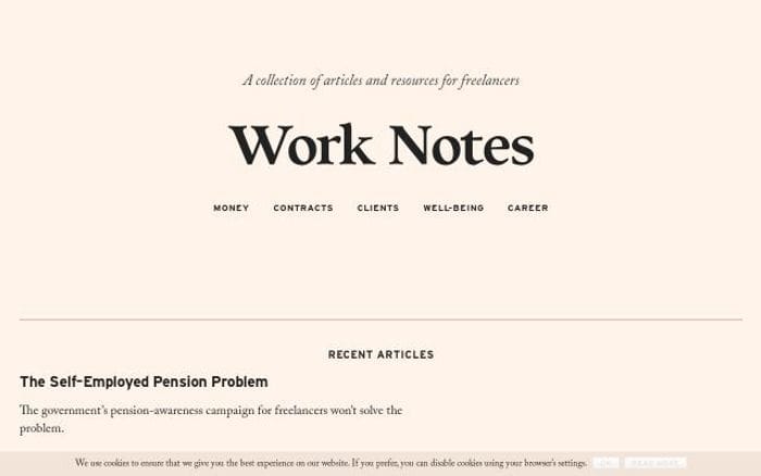 Worknotes website preview