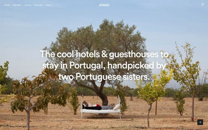 The Cool Hotels to Stay in Portugal Handpicked by JO&SO website preview