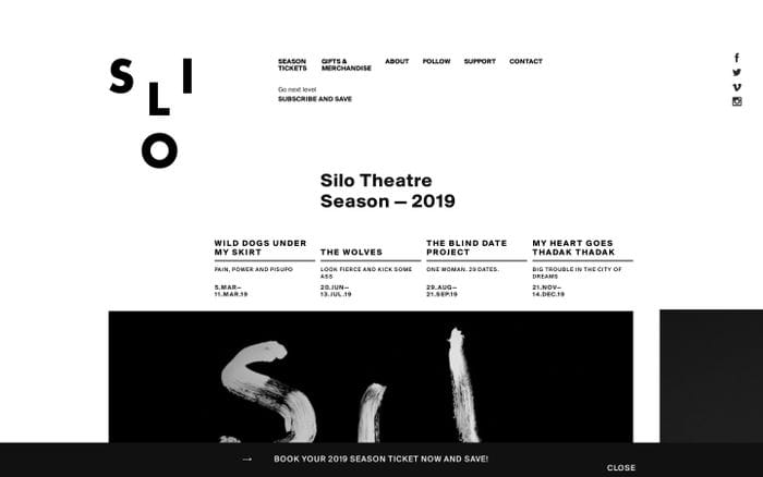 Silo Theatre website preview