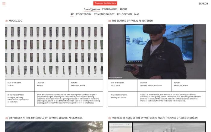 Investigations ← Forensic Architecture website preview