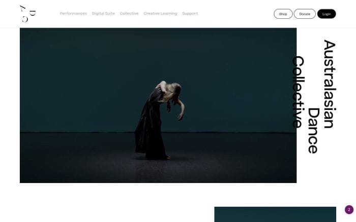 Australasian Dance Collective website preview