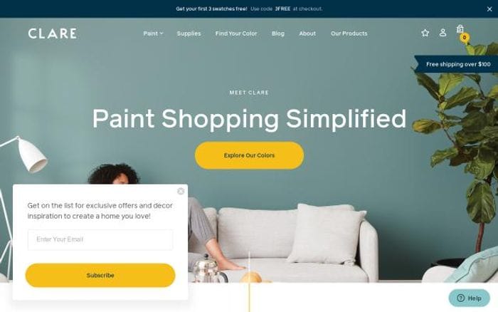 Clare website preview