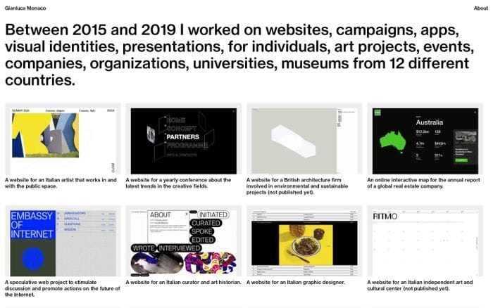 Gianluca Monaco website preview