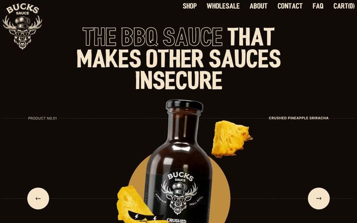 Bucks Sauce website preview