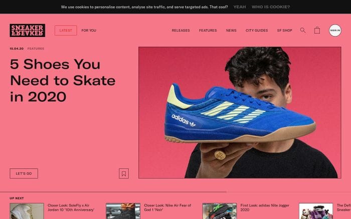 Sneaker Freaker website preview