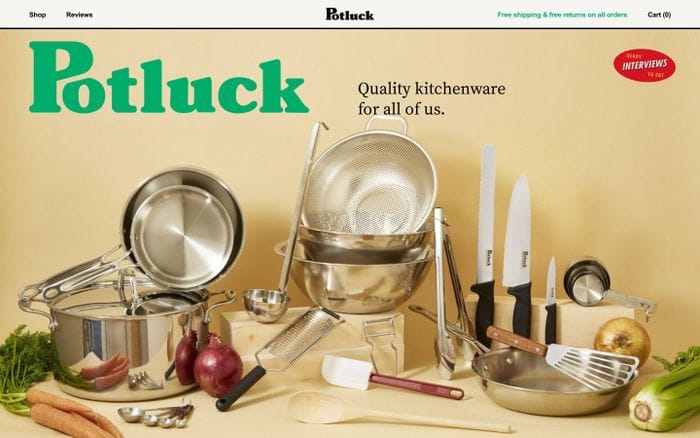 Potluck website preview