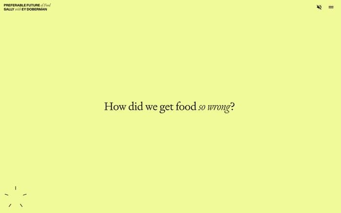 Preferable Future of Food website preview