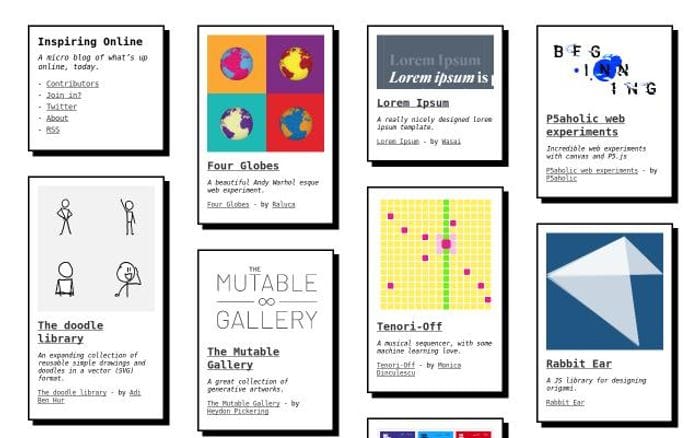 Inspiring website preview