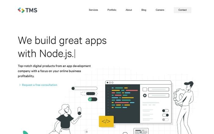 We develop cutting-edge web applications for growing businesses | TMS website preview