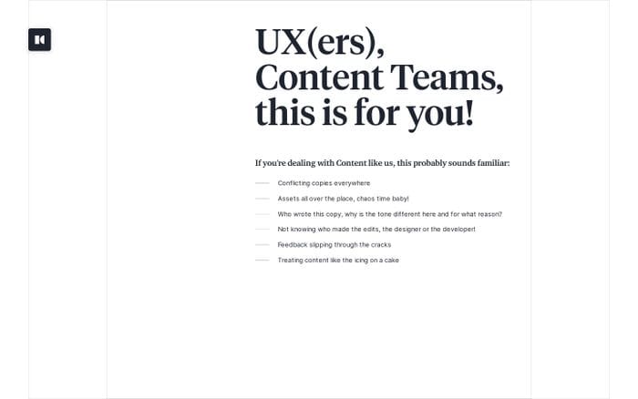 Your All-In-One Content Design Tool. website preview