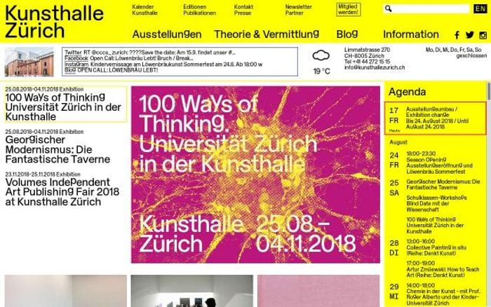 Kunsthallezurich website preview