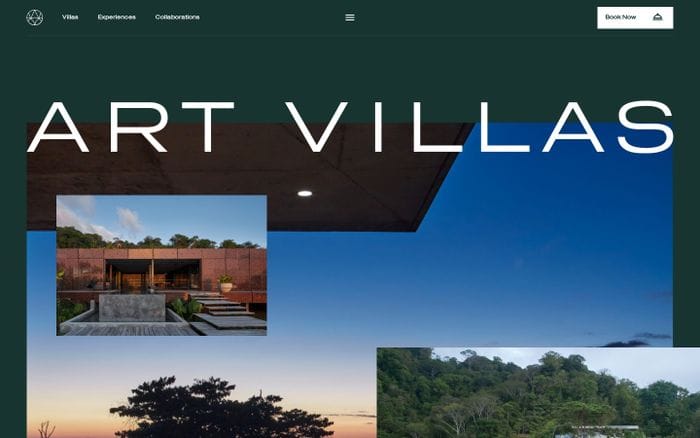 Artvillas website preview