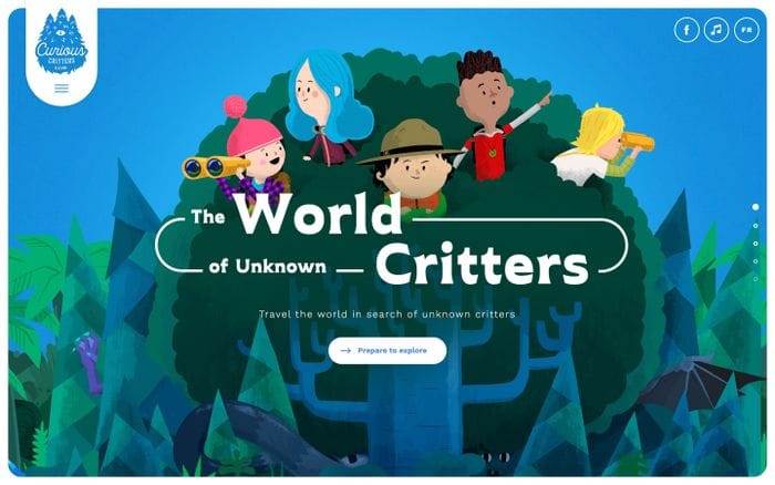 Curiouscrittersclub website preview