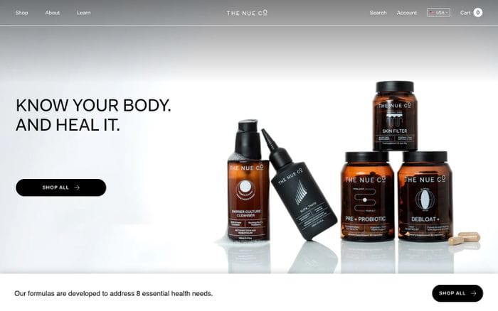 The Nue co. website preview