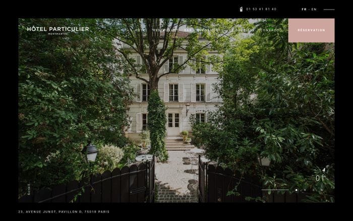 Hôtel Particulier Montmartre | Hôtel Particulier Montmartre - Suites de luxe à Paris website preview