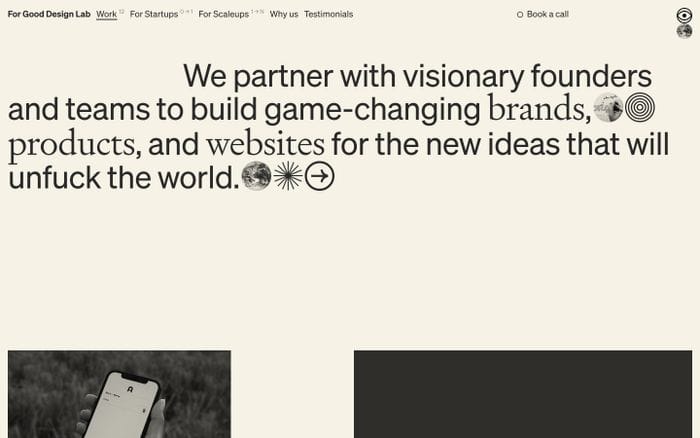 For Good Design Lab website preview