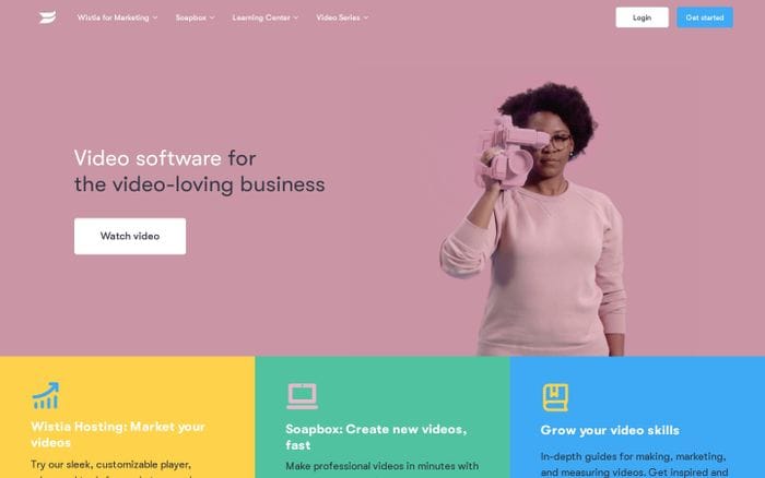 Video Hosting for Business | Wistia website preview
